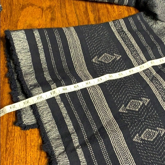 Loft 2 piece SET blazer + skirt twill navy striped fringe - Picture 14 of 16